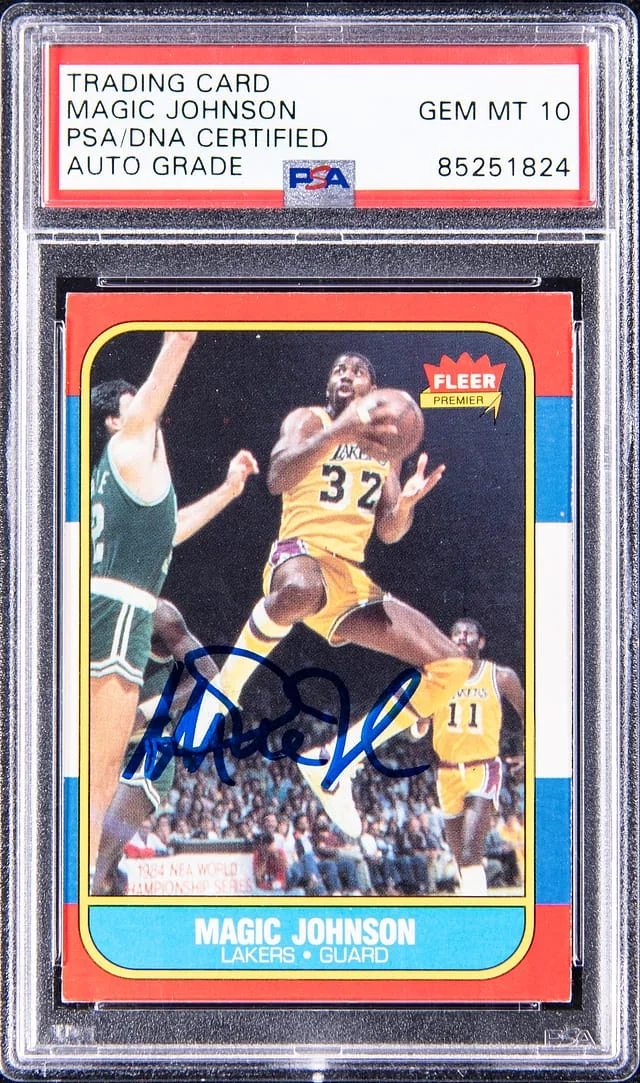 1986 Fleer Premier Trading Card Magic Johnson #no-number card image