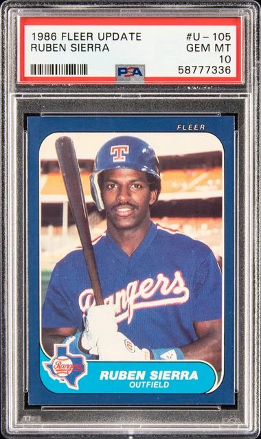1986 Fleer Ruben Sierra Update #U-105 card image