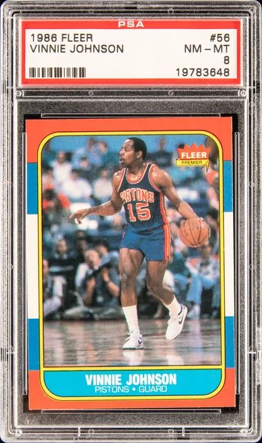 1986 Fleer Vinnie Johnson #56 card image