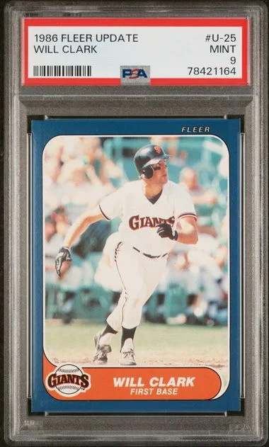 1986 Fleer Will Clark Update #U-25 card image