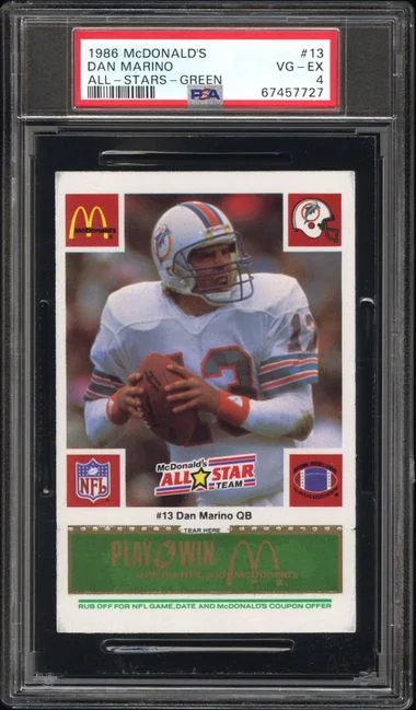1986 McDonald's All-Stars Green Dan Marino #13 card image