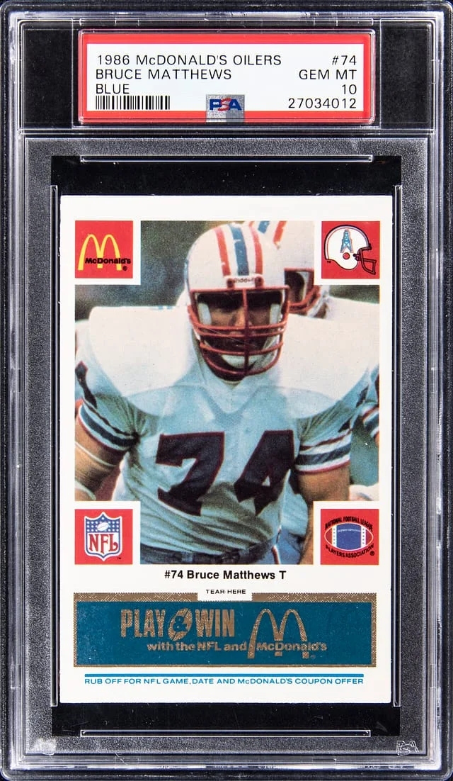 1986 McDonald's Oilers Blue Bruce Matthews #74 card image
