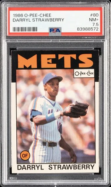 1986 O-Pee-Chee Darryl Strawberry #80 card image
