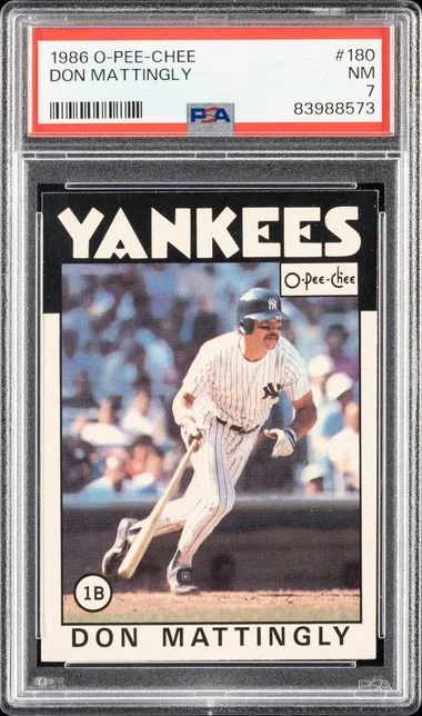1986 O-Pee-Chee Don Mattingly #180 card image