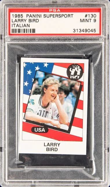 1986 Panini Larry Bird Supersport Italian #130 card image