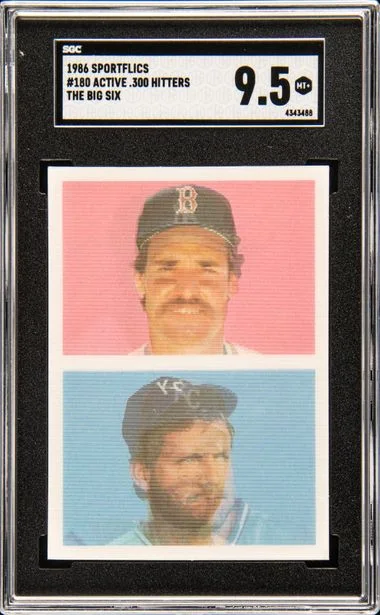 1986 Sportflics Active .300 Hitters/The Big Six #180 card image