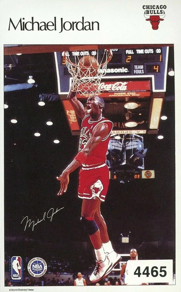 1986 Sports Illustrated Poster Stickers Test Issue Michael Jordan #4465 card image