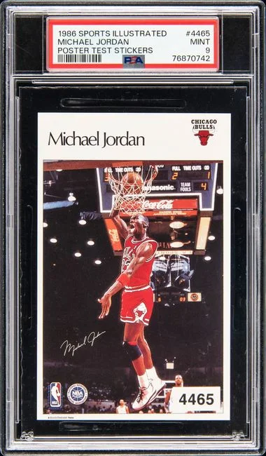 1986 Sports Illustrated Poster Test Stickers Michael Jordan #4465 card image