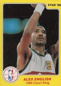1986 Star Court Kings Alex English #12 card image