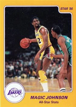 1986 Star Magic Johnson Magic Johnson / All-Star Stats #5 card image