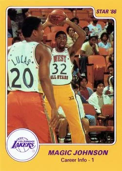 1986 Star Magic Johnson Magic Johnson / Career Info 1 #6 card image