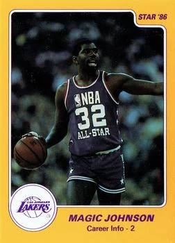 1986 Star Magic Johnson Magic Johnson / Career Info 2 #7 card image