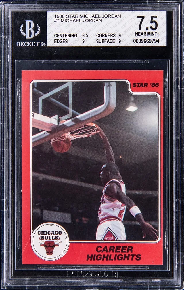 1986 Star Michael Jordan #7 card image