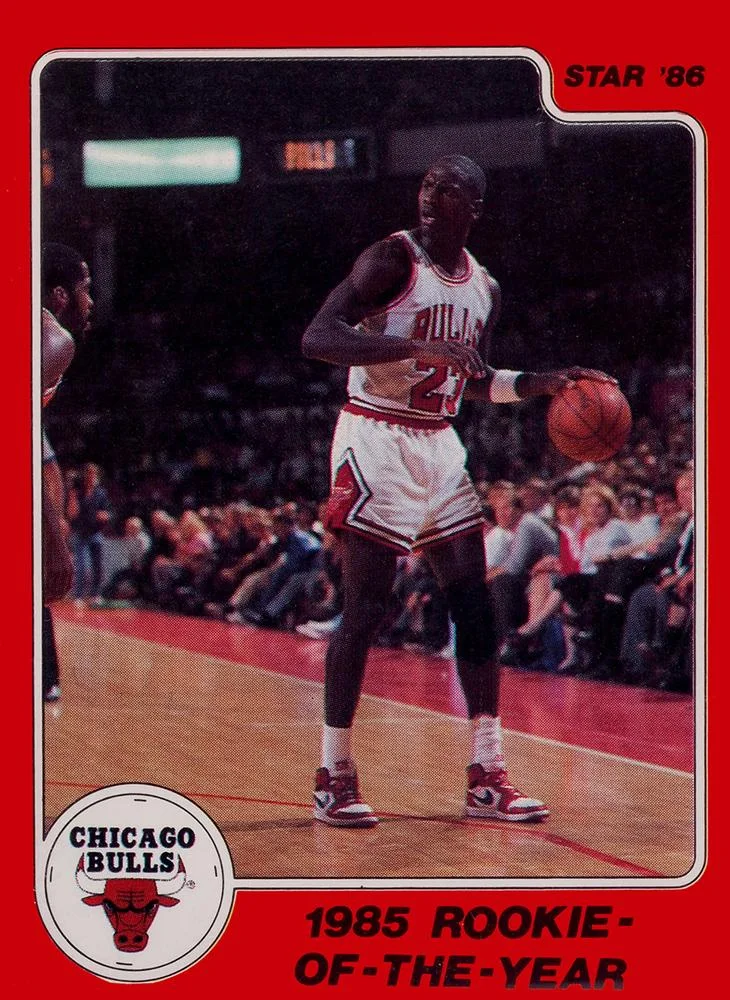 1986 Star Michael Jordan Michael Jordan 1985 Rookie of Year #6 card image