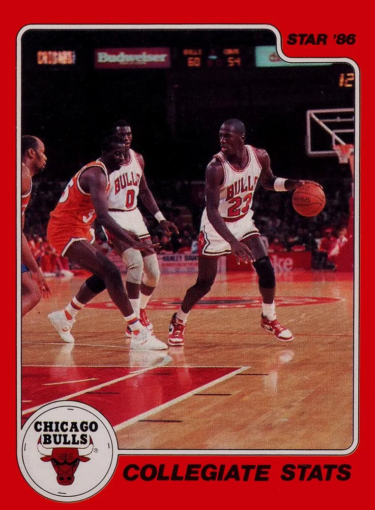 1986 Star Michael Jordan Michael Jordan Collegiate Stats #2 card image
