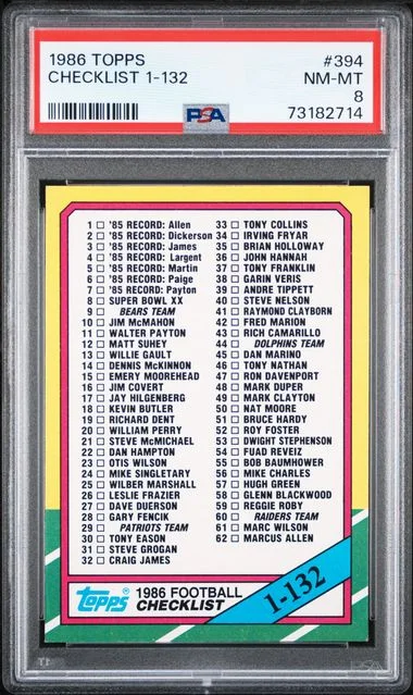 1986 Topps 1-132 #394 card image
