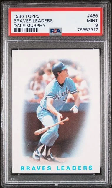 1986 Topps Braves Leaders Dale Murphy #456 card image