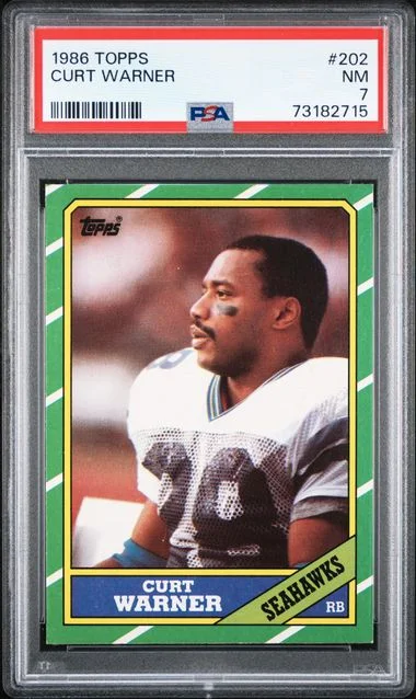 1986 Topps Curt Warner #202 card image