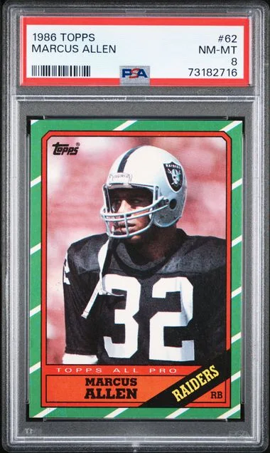 1986 Topps Marcus Allen #62 card image