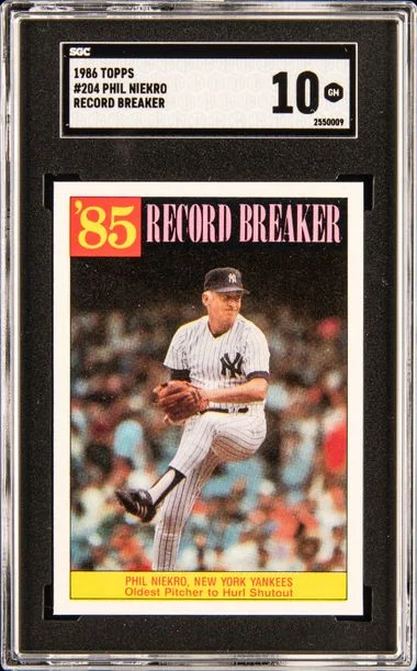 1986 Topps Phil Niekro Record Breaker #204 card image