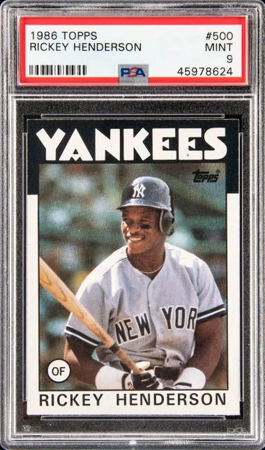 1986 Topps Rickey Henderson #500 card image