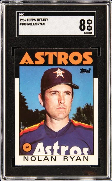 1986 Topps Tiffany Nolan Ryan #100 card image