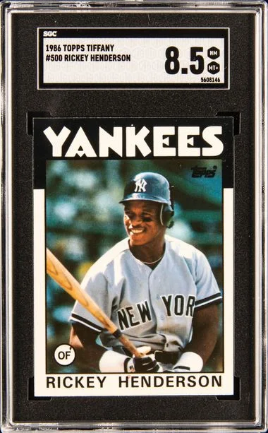 1986 Topps Tiffany Rickey Henderson #500 card image