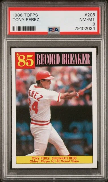 1986 Topps Tony Perez #205 card image