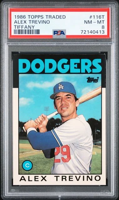 1986 Topps Traded Alex Trevino Tiffany #116T card image