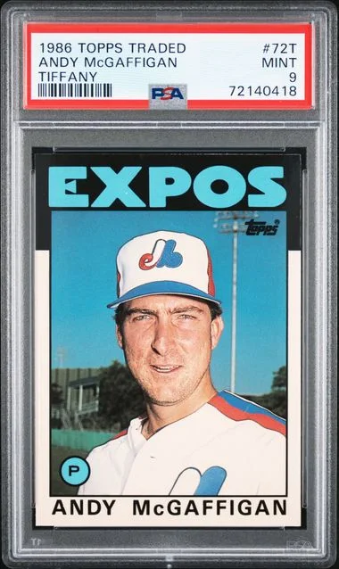 1986 Topps Traded Andy McGaffigan Tiffany #72T card image