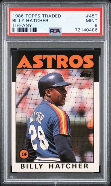 1986 Topps Traded Billy Hatcher Tiffany #45T card image