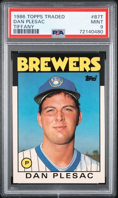 1986 Topps Traded Dan Plesac Tiffany #87T card image