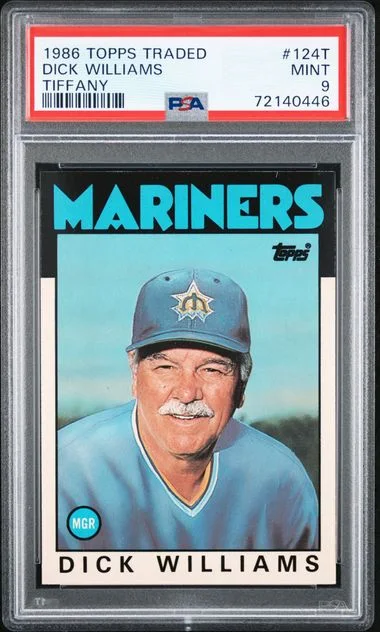 1986 Topps Traded Dick Williams Tiffany #124T card image