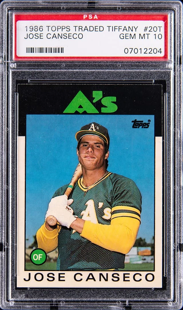 1986 Topps Traded Jose Conseco Tiffany #20T card image
