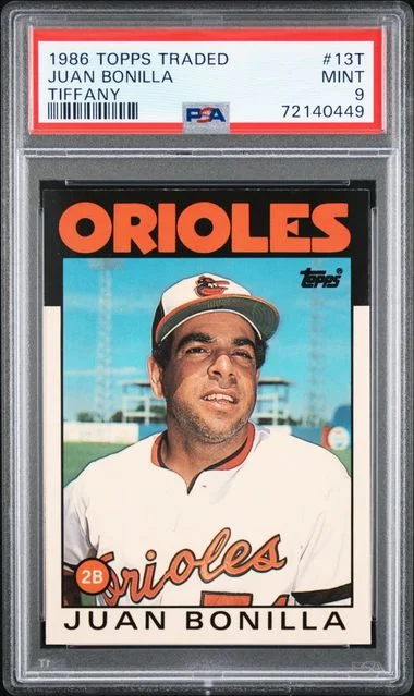 1986 Topps Traded Juan Bonilla Tiffany #13T card image