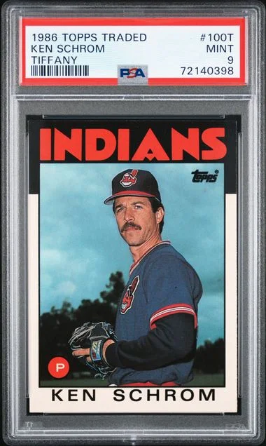 1986 Topps Traded Ken Schrom Tiffany #100T card image