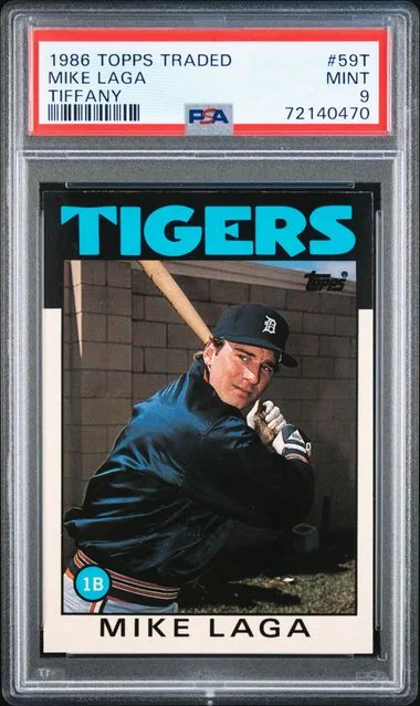 1986 Topps Traded Mike Laga Tiffany #59T card image