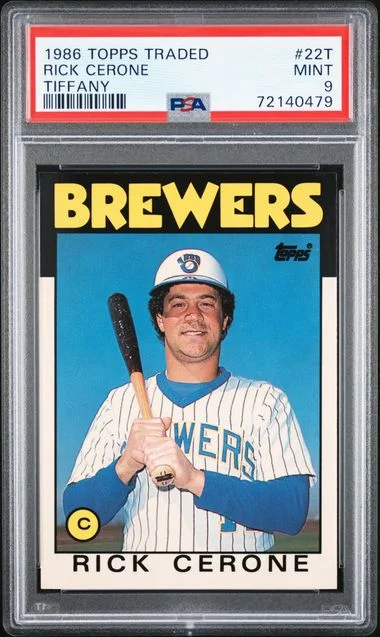 1986 Topps Traded Rick Cerone Tiffany #22T card image