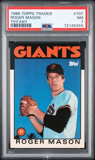 1986 Topps Traded Roger Mason Tiffany #70T card image