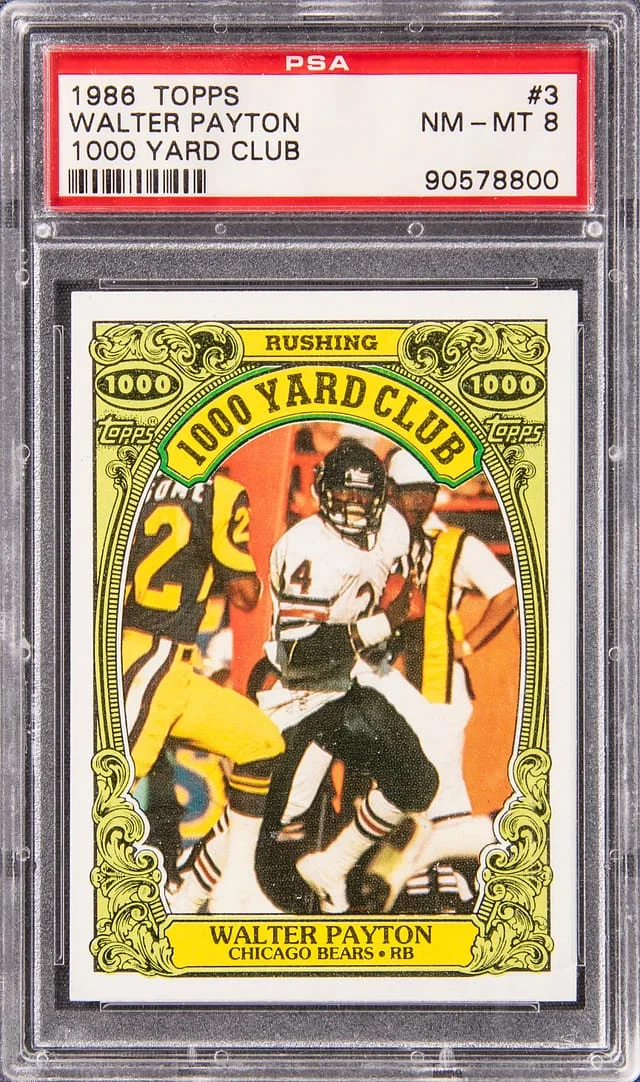 1986 Topps Walter Payton 1000 Yard Club #3 card image