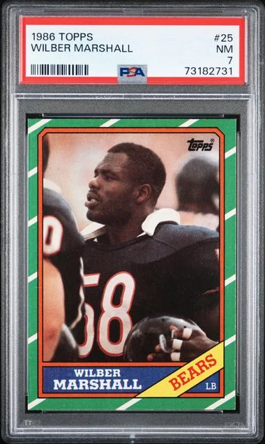 1986 Topps Wilber Marshall #25 card image