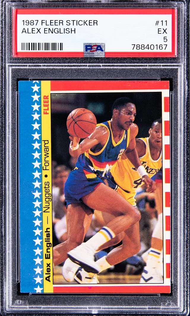 1987-88 Fleer Alex English Sticker #11 card image