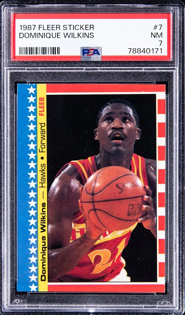 1987-88 Fleer Dominique Wilkins Sticker #7 card image