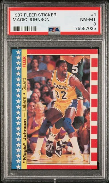 1987-88 Fleer Magic Johnson Sticker #1 card image