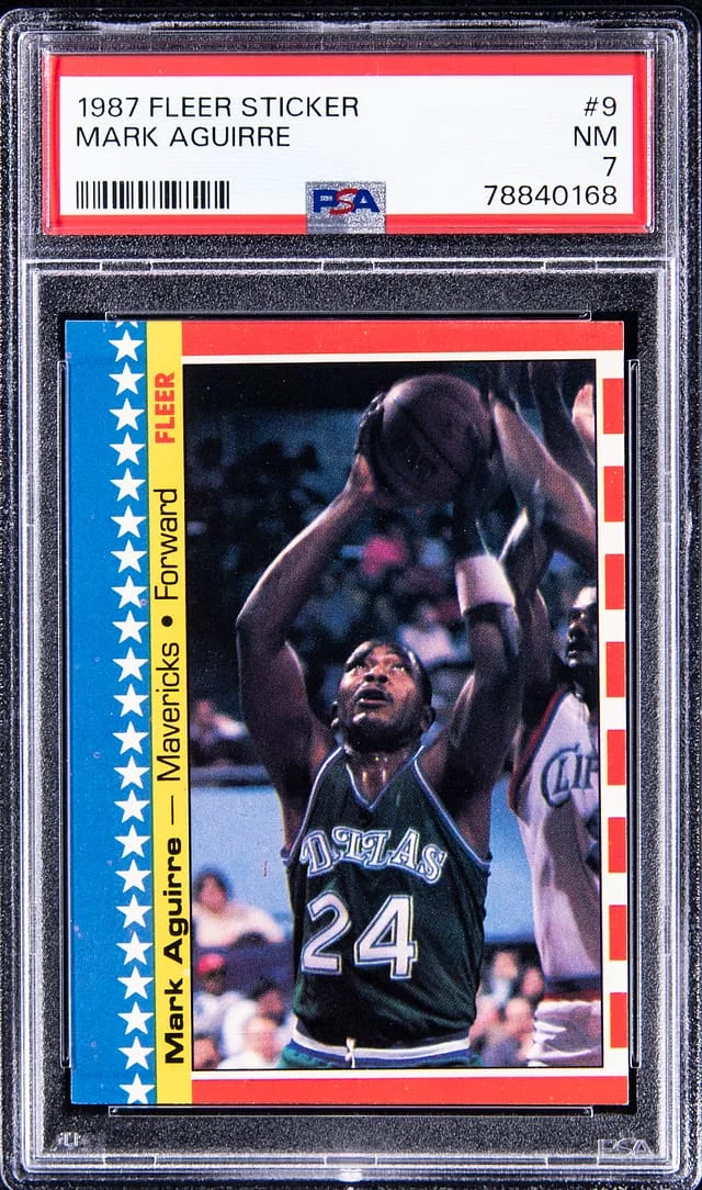 1987-88 Fleer Mark Aguirre Sticker #9 card image