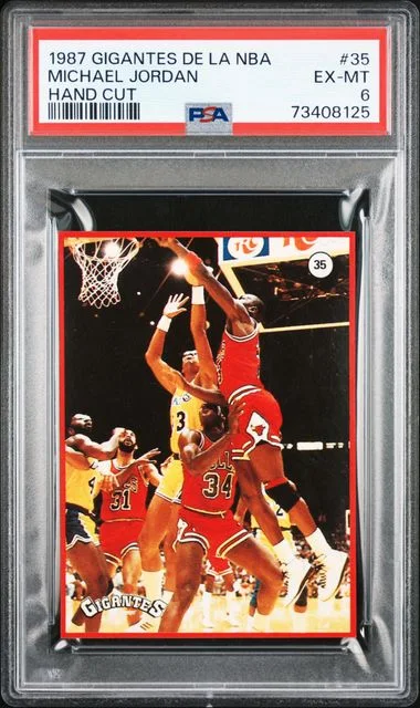 1987-88 Gigantes De La NBA Hand Cut Michael Jordan #35 card image