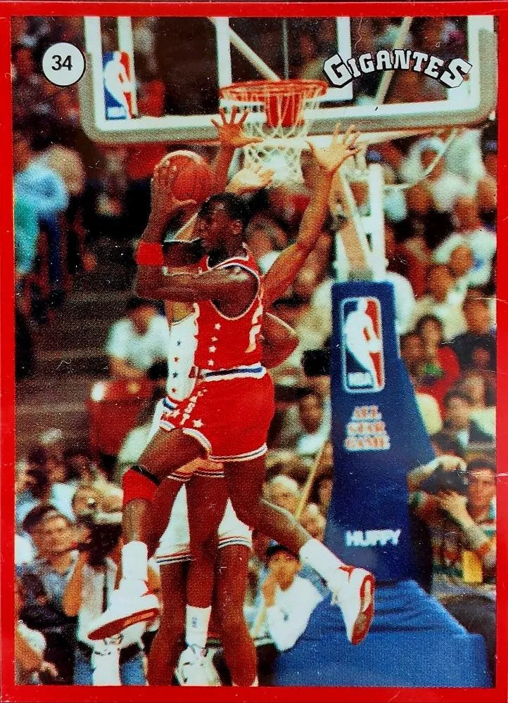 1987-88 Gigantes de la NBA Stickers (Spain) Michael Jordan #34 card image