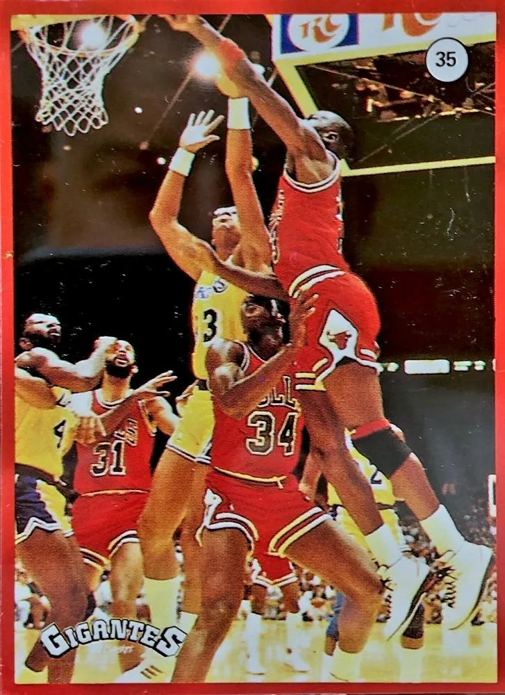 1987-88 Gigantes de la NBA Stickers (Spain) Michael Jordan #35 card image