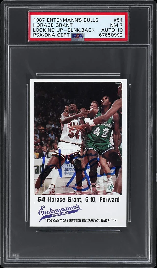 1987 Entenmann's Bulls Horace Grant, Looking Up, Blank Back #54 card image