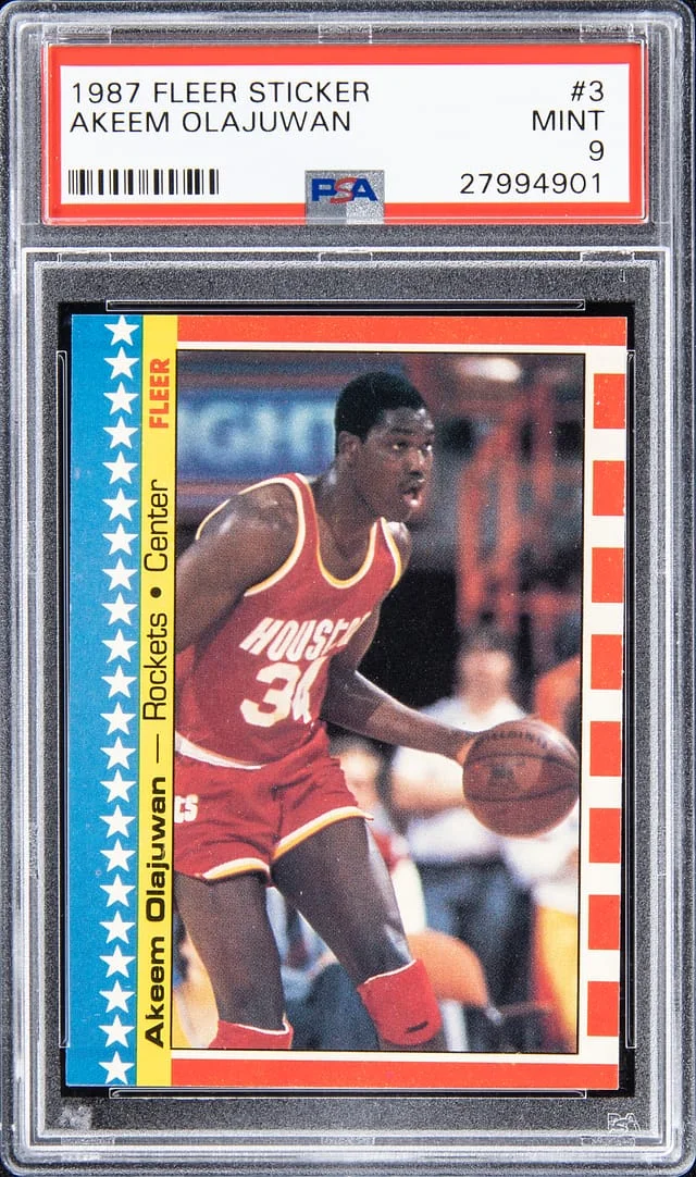 1987 Fleer Akeem Olajuwan Sticker #3 card image